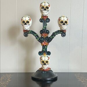 Day of the dead candelabra Dias de los muertos candle holder 20”